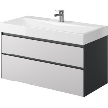 Тумба под раковину Creto Amelia 100 14-1079G подвесная Антрацит Белый матовый