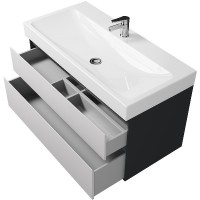 Тумба под раковину Creto Amelia 100 14-1079G подвесная Антрацит Белый матовый
