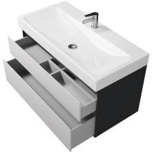 Тумба под раковину Creto Amelia 100 14-1079G подвесная Антрацит Белый матовый