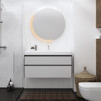 Тумба под раковину Creto Amelia 100 14-1079G подвесная Антрацит Белый матовый