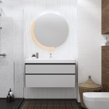 Тумба под раковину Creto Amelia 80 14-1078G подвесная Антрацит Белый матовый