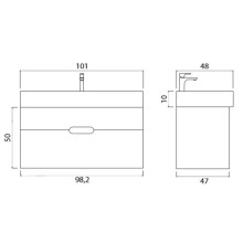 Тумба под раковину Creto Malibu 100 7-1079W подвесная Белая
