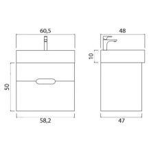 Тумба под раковину Creto Malibu 60 7-1077W подвесная Белая