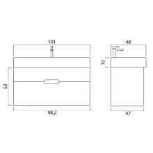 Тумба под раковину Creto Malibu 100 7-1079Cap подвесная Capuchino