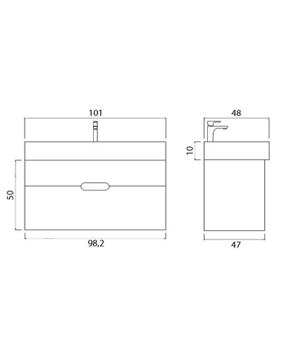 Тумба под раковину Creto Malibu 100 7-1079Cap подвесная Capuchino