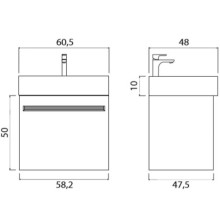 Тумба под раковину Creto Etna 60 4-1077S подвесная Soft