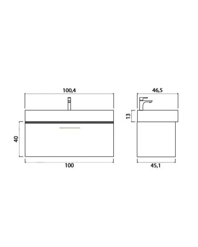 Тумба под раковину Creto Milano 100 5-1378CH подвесная Charleston