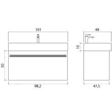 Тумба под раковину Creto Etna 100 4-1079W подвесная Белая