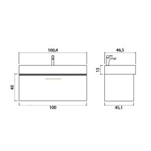 Тумба под раковину Creto Milano 100 5-1378TR подвесная Truffle