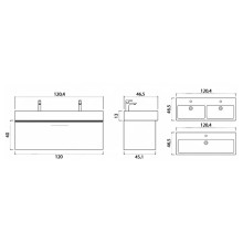 Тумба под раковину Creto Milano 120 5-1393-1394TR подвесная Truffle