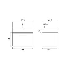 Тумба под раковину Creto Milano 60 5-1376TR подвесная Truffle