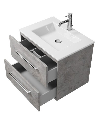 Тумба под раковину Creto Ares 60 10-1161B подвесная Серый Бетон