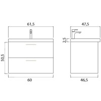 Тумба под раковину Creto Ares 60 10-1161B подвесная Серый Бетон
