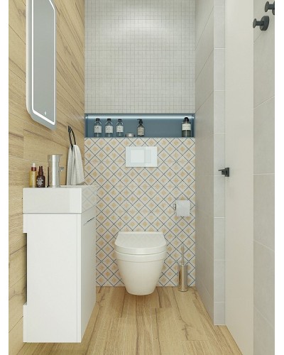 Тумба под раковину Creto Pollino 37 15-1418-1419W подвесная White