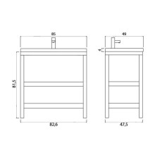 Тумба под раковину Creto Provence 85 9-1008W Wood