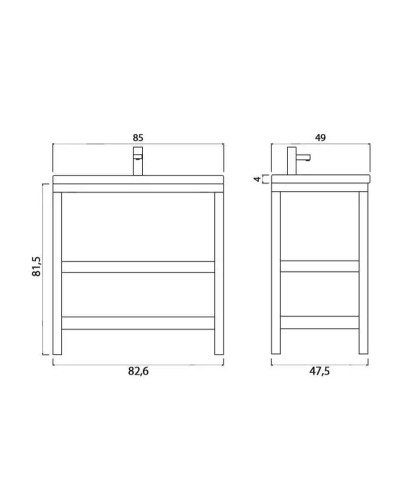 Тумба под раковину Creto Provence 85 9-1008W Wood