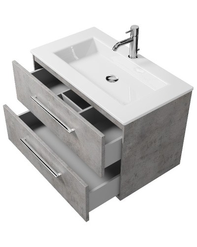 Тумба под раковину Creto Ares 80 10-1113B подвесная Серый Бетон