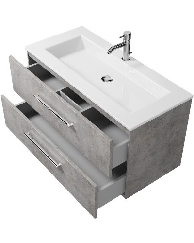 Тумба под раковину Creto Ares 100 10-1105B подвесная Серый Бетон