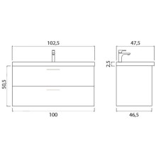 Тумба под раковину Creto Ares 100 10-1105B подвесная Серый Бетон