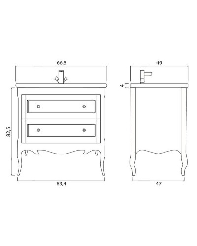 Тумба под раковину Creto Viva 66 13-1007B Blue