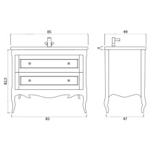 Тумба под раковину Creto Viva 85 13-1008W White