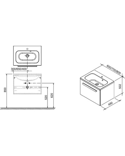 Тумба под раковину Ravak SD Chrome 80 X000000534 подвесная Белая глянцевая