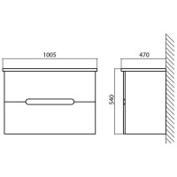 Тумба с раковиной белый ясень 100,5 см BelBagno Soft SOFT-1000-2C-SO-BF + 13100-KL