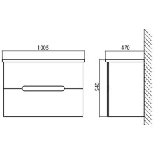 Тумба с раковиной белый ясень 100,5 см BelBagno Soft SOFT-1000-2C-SO-BF + 13100-KL