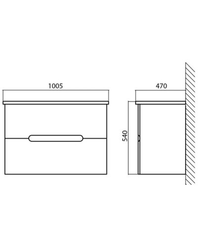 Тумба с раковиной белый ясень 100,5 см BelBagno Soft SOFT-1000-2C-SO-BF + 13100-KL