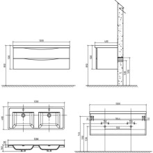 Тумба с раковиной белый глянец 120 см BelBagno Ancona-N ANCONA-N-1200-2C-SO-2-BL + EA-1200-2-LVB