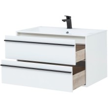 Тумба с раковиной Aquanet Lino 90 271949 подвесная Белая матовая