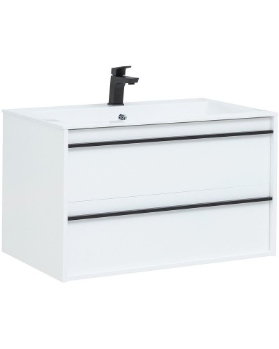 Тумба с раковиной Aquanet Lino 90 271949 подвесная Белая матовая