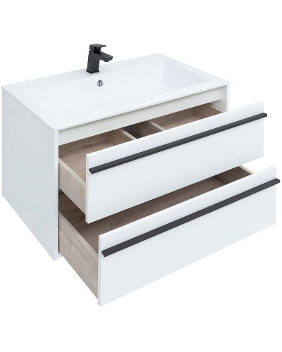 Тумба с раковиной Aquanet Lino 90 271949 подвесная Белая матовая