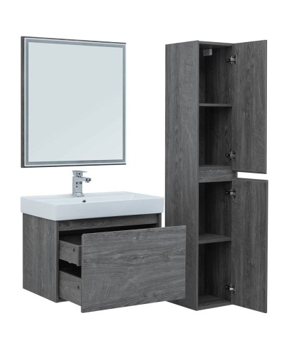 Тумба с раковиной Aquanet Nova Lite 75 245242 подвесная Дуб рошелье