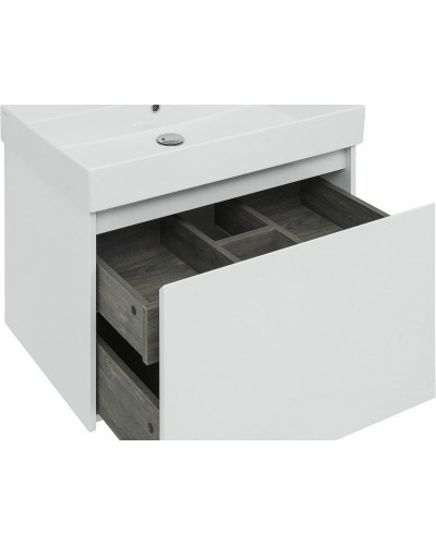 Тумба с раковиной Aquanet Nova Lite 75 245243 подвесная Белая глянцевая