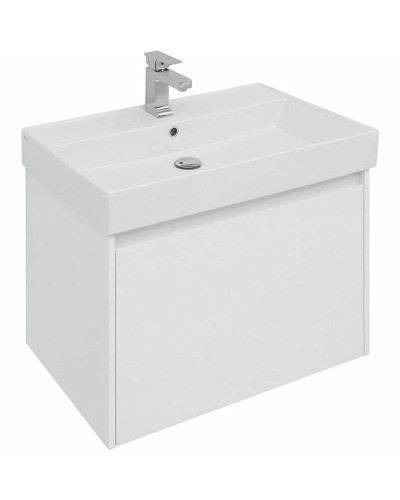 Тумба с раковиной Aquanet Nova Lite 75 245243 подвесная Белая глянцевая