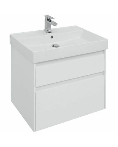 Тумба с раковиной Aquanet Nova Lite 75 245244 подвесная Белая глянцевая