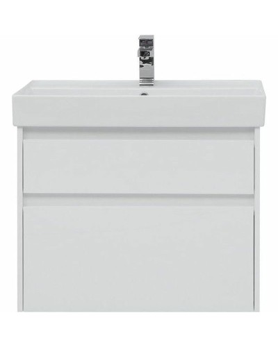 Тумба с раковиной Aquanet Nova Lite 75 245244 подвесная Белая глянцевая