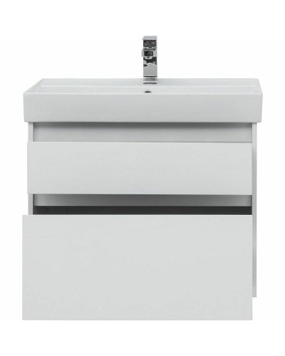 Тумба с раковиной Aquanet Nova Lite 75 245244 подвесная Белая глянцевая