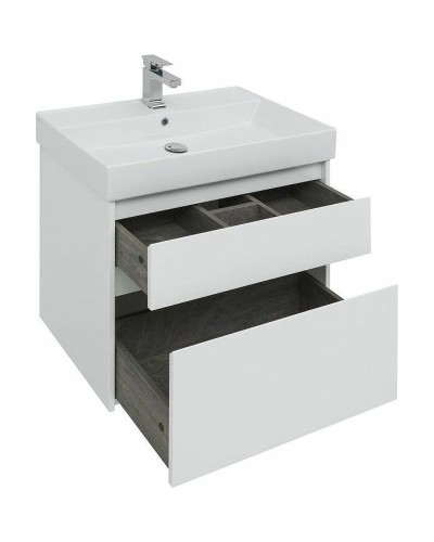 Тумба с раковиной Aquanet Nova Lite 75 245244 подвесная Белая глянцевая