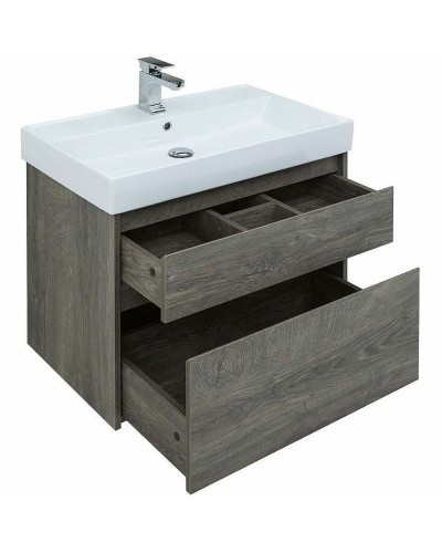 Тумба с раковиной Aquanet Nova Lite 75 245245 подвесная Дуб рошелье