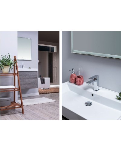 Тумба с раковиной Aquanet Nova Lite 75 245245 подвесная Дуб рошелье