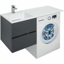 Тумба с раковиной Aquanet Алвита 120 L 243777 подвесная Серый антрацит