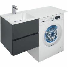 Тумба с раковиной Aquanet Алвита 120 L 243777 подвесная Серый антрацит