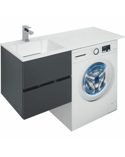 Тумба с раковиной Aquanet Алвита 120 L 243777 подвесная Серый антрацит