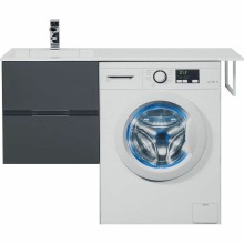 Тумба с раковиной Aquanet Алвита 120 L 243777 подвесная Серый антрацит