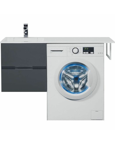 Тумба с раковиной Aquanet Алвита 120 L 243777 подвесная Серый антрацит