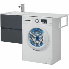 Тумба с раковиной Aquanet Алвита 120 L 243777 подвесная Серый антрацит