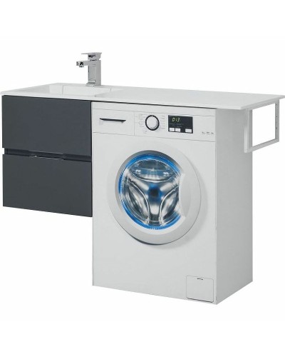 Тумба с раковиной Aquanet Алвита 120 L 243777 подвесная Серый антрацит