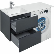 Тумба с раковиной Aquanet Алвита 120 L 243777 подвесная Серый антрацит